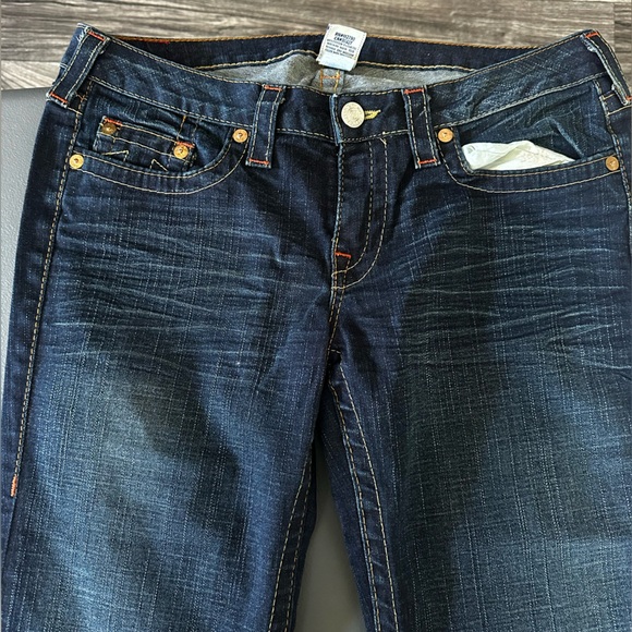 True Religion jeans - Dark Wash - Yellow Stitching - Picture 2 of 4